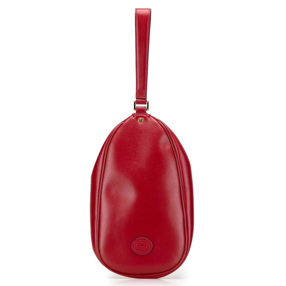 Gucci Interlocking G Clutch Bag Shoulder Red Leather
